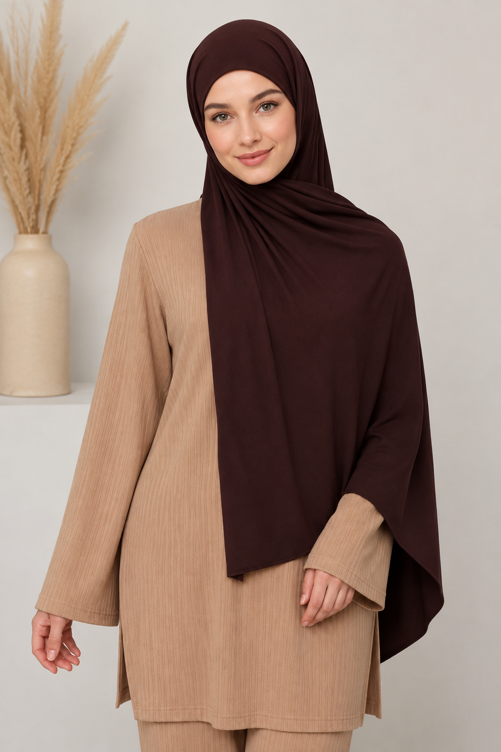 Bamboo Jersey Hijab — Espresso