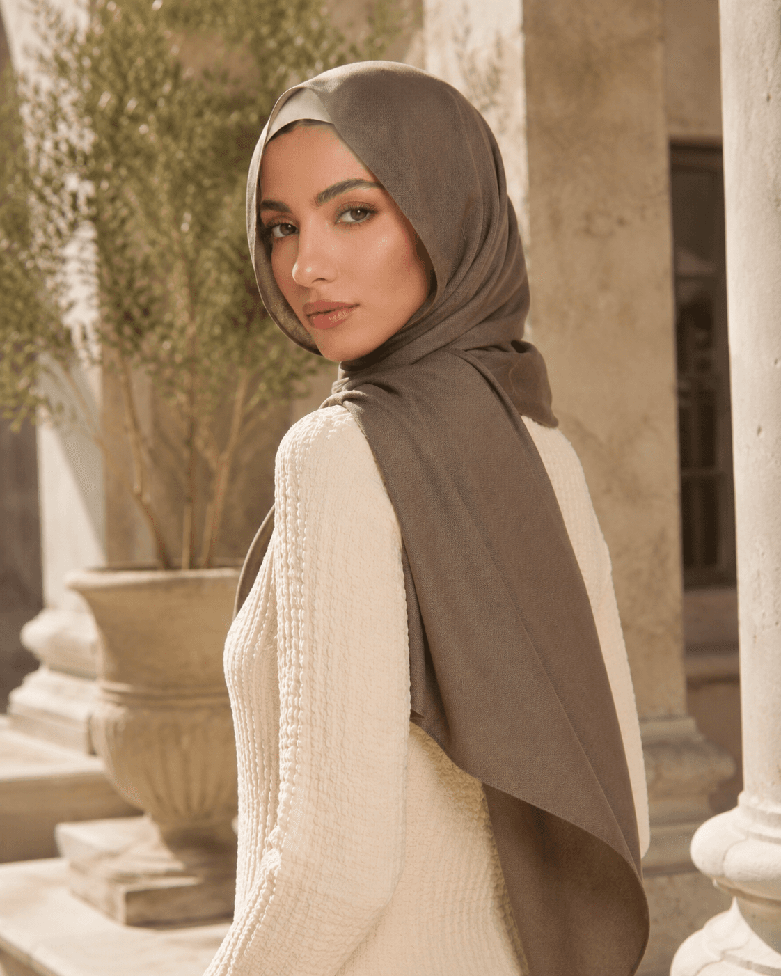 Plain Modal Hijab — Mocha