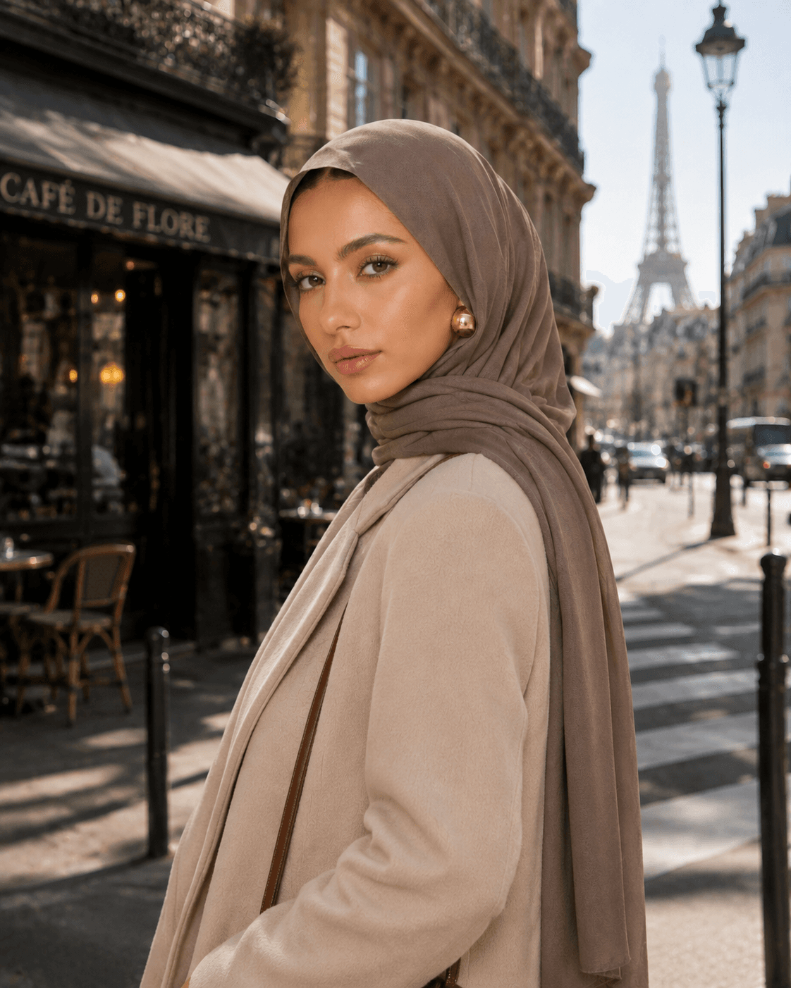 Plain Modal Hijab — Taupe