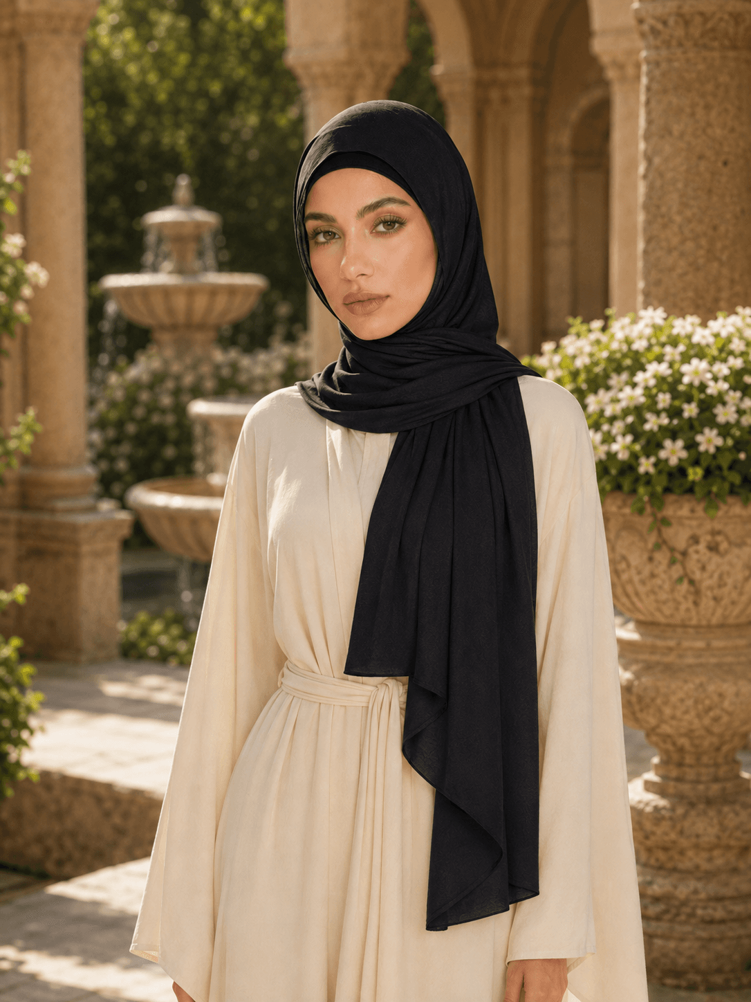 Plain Modal Hijab — Black